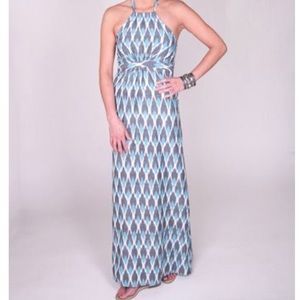 MODCLOTH Ikat Maxi Halter Dress Mata Traders XS